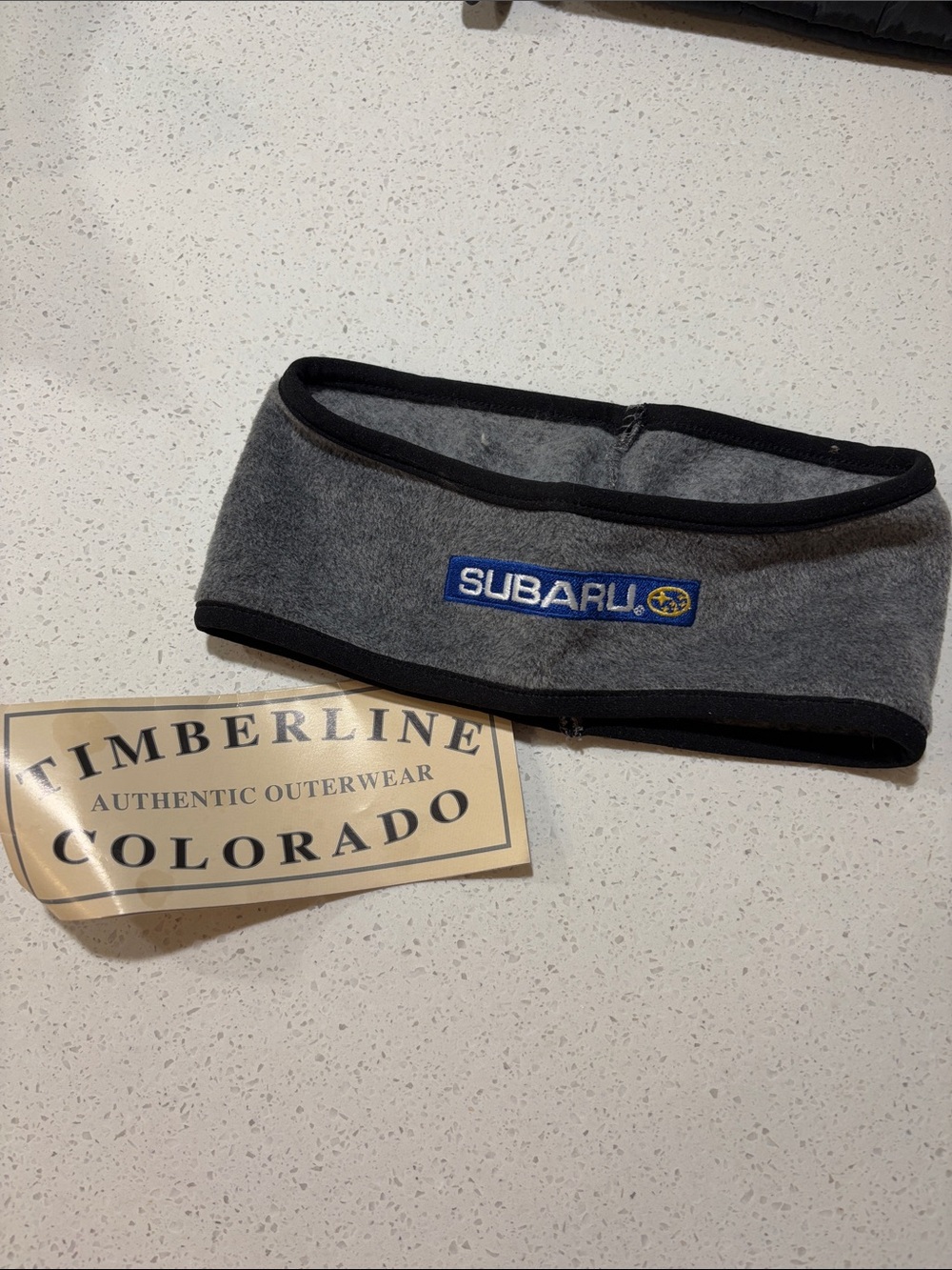 Subaru Gray Fleece Headband with Logo